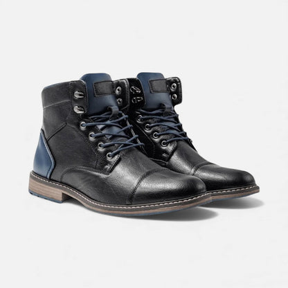 Schnürstiefeletten für Herren mit Strukturleder