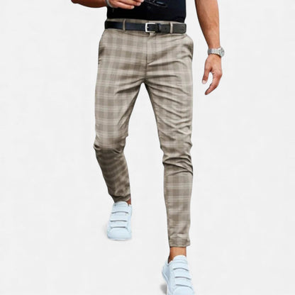 Karierte Wollhose für Herren