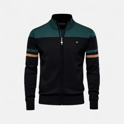 Herren Zip Pullover mit Kontraststreifen