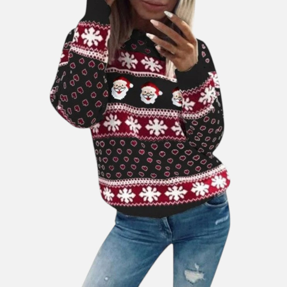 Weihnachtspullover Damen mit Festlichem Muster