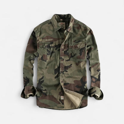 Tarnmuster Hemdjacke mit Brusttaschen für Herren