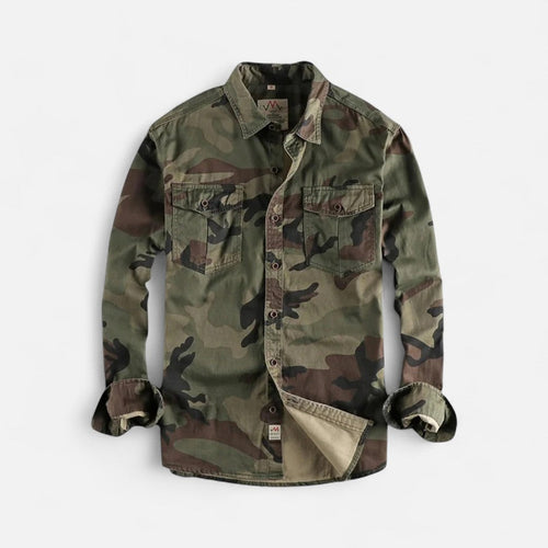 Tarnmuster Hemdjacke mit Brusttaschen für Herren