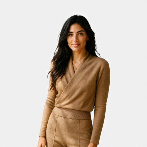 Damen Wickelpullover aus Kaschmir