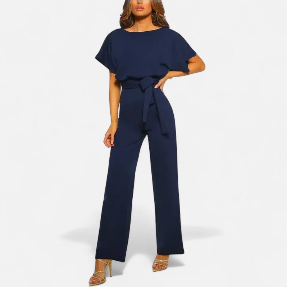 Eleganter Jumpsuit mit Bindegürtel und weitem Bein