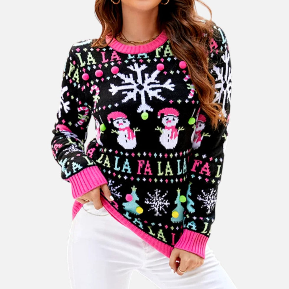 Weihnachtspullover Damen mit Fröhlichem Motiv