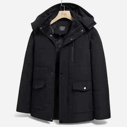 Gefütterte Winterjacke mit Kapuze Herren