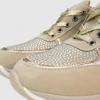 Sneaker mit seitlichem Reißverschluss und Glanzdetails