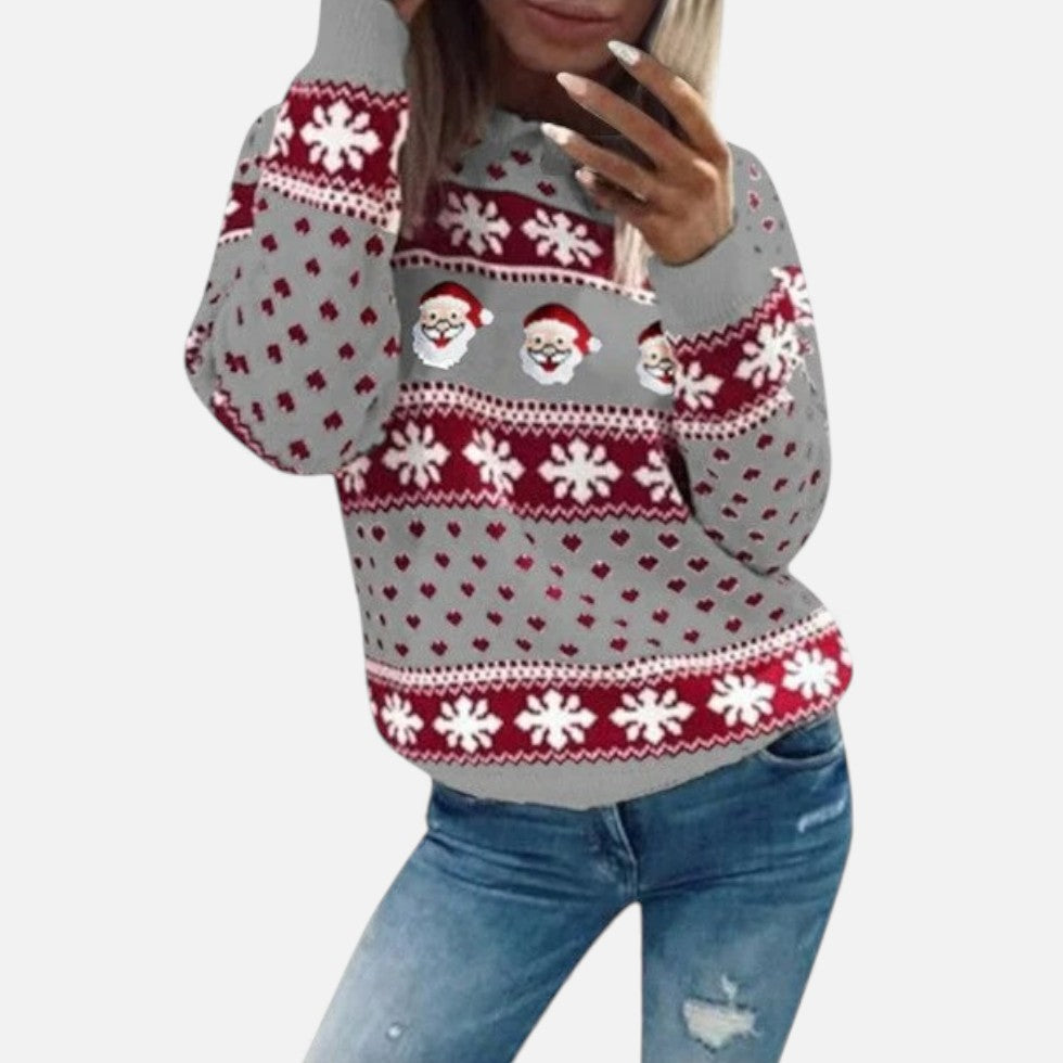 Weihnachtspullover Damen mit Festlichem Muster