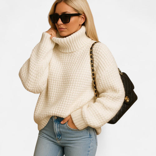 Warmer Strickpullover Damen Mit Rollkragen