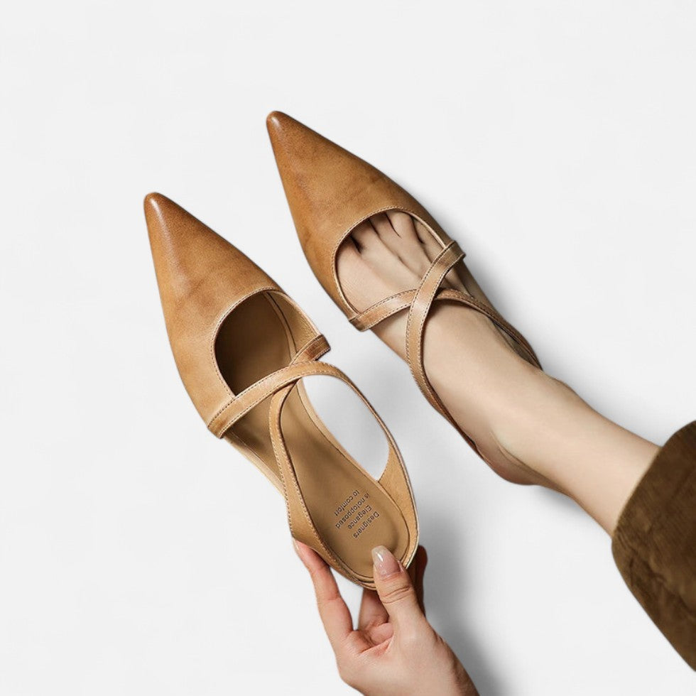 Spitze Flats mit Riemchen für Damen