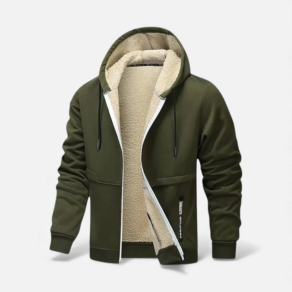 Fleecegefütterte Kapuzenjacke Herren