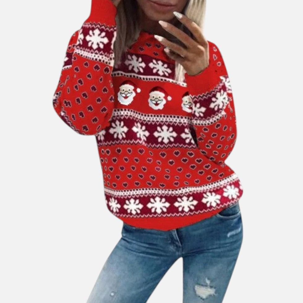 Weihnachtspullover Damen mit Festlichem Muster
