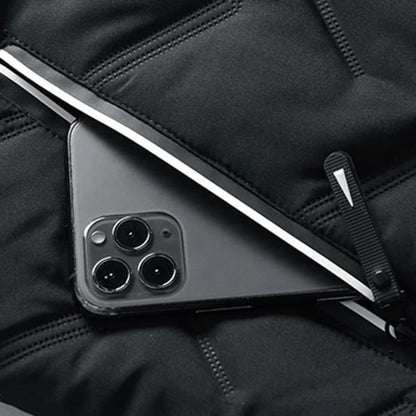 Steppjacke mit Stehkragen und Reißverschlusstaschen