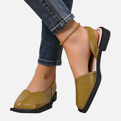 Slingback Ballerinas mit eckiger Zehenpartie