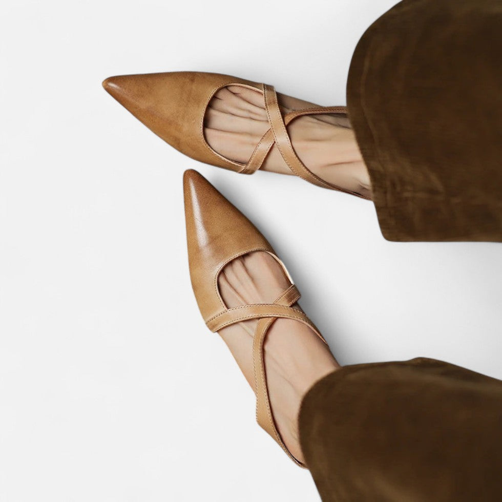 Spitze Flats mit Riemchen für Damen