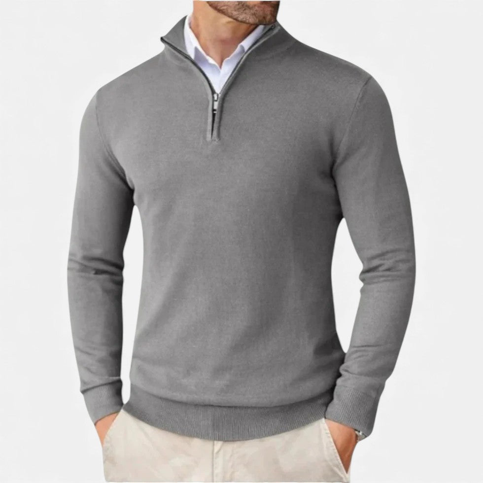 Herren Kaschmir Halb-Zip Pullover