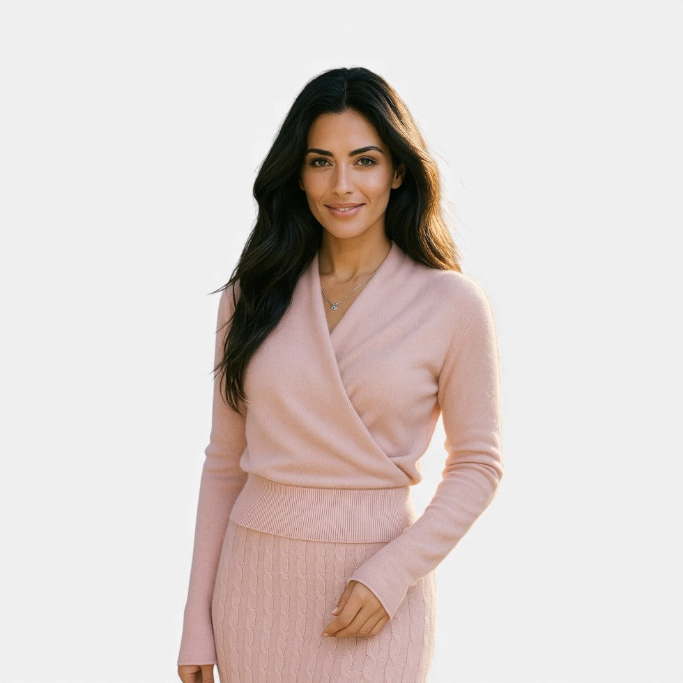 Damen Wickelpullover aus Kaschmir