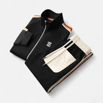 Trainingsanzug mit Stehkragen und Reißverschluss