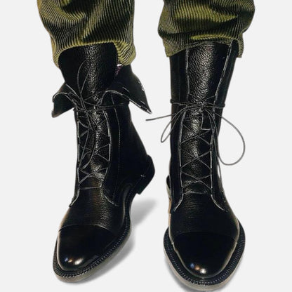 Damen Leder Stiefeletten mit Schnürung