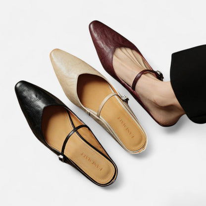 Mules mit Riemchen und spitzer Zehenpartie für Damen