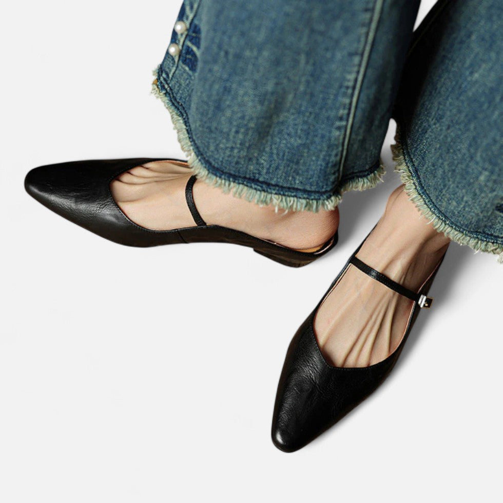 Mules mit Riemchen und spitzer Zehenpartie für Damen