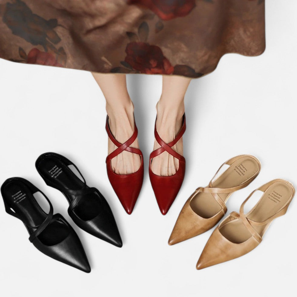 Spitze Flats mit Riemchen für Damen