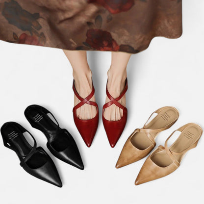 Spitze Flats mit Riemchen für Damen