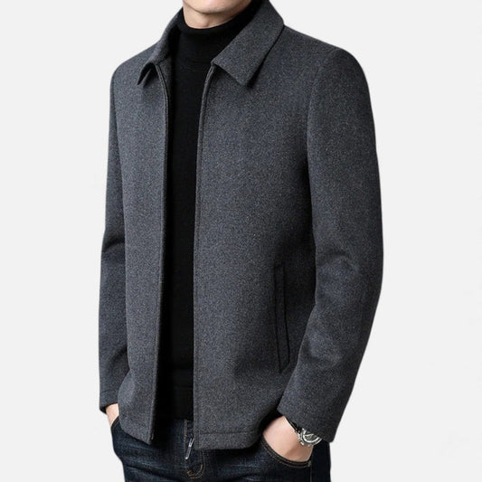 Herren Wolljacke mit klassischem Kragen