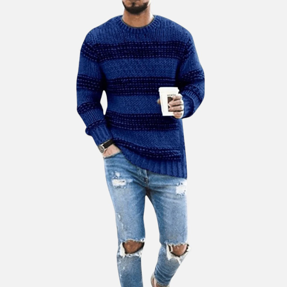 Herren Gestreifter Strickpullover