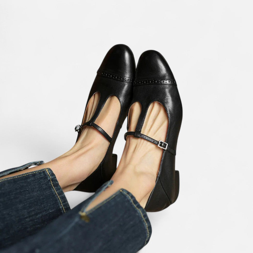 Elegante Flats mit Vintage Riemchen für Damen