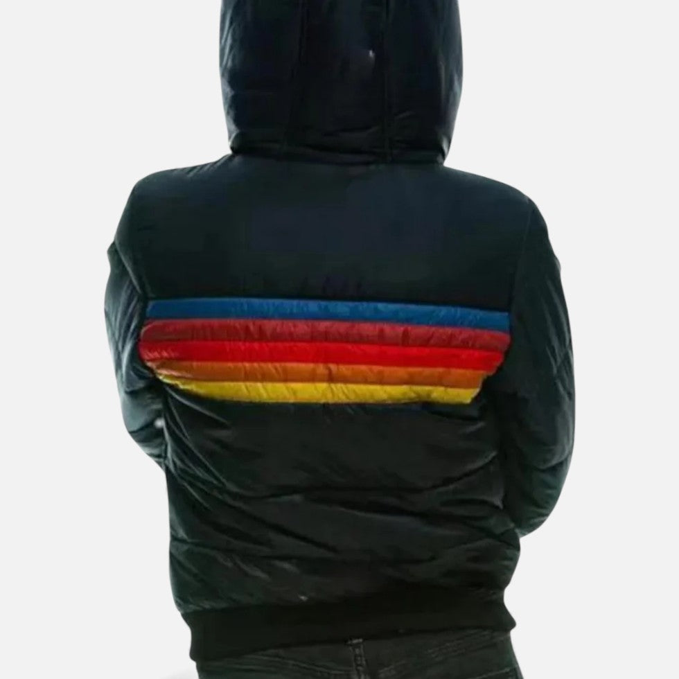 Damen Steppjacke mit farbigen Streifendetails