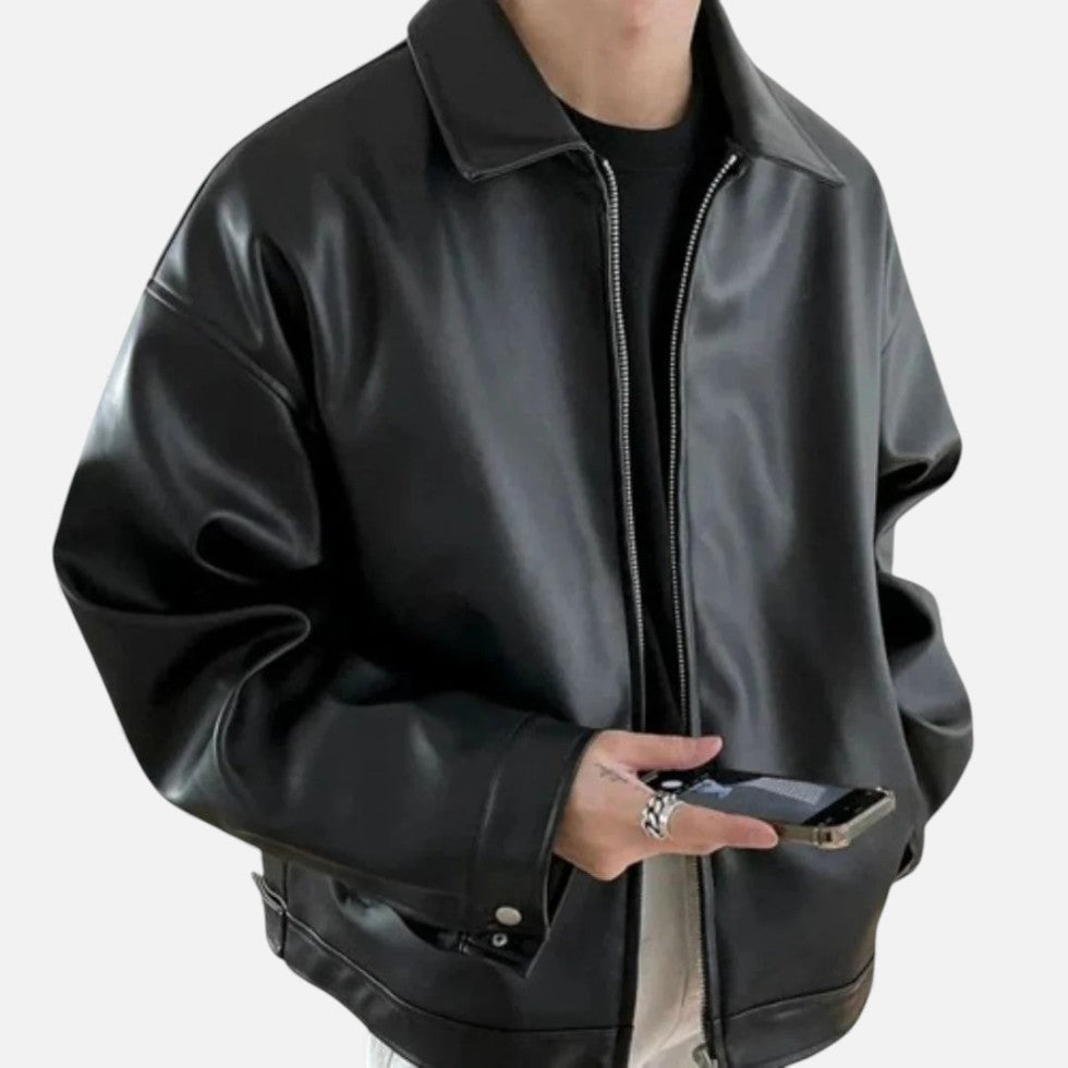 Herren Kunstleder Jacke