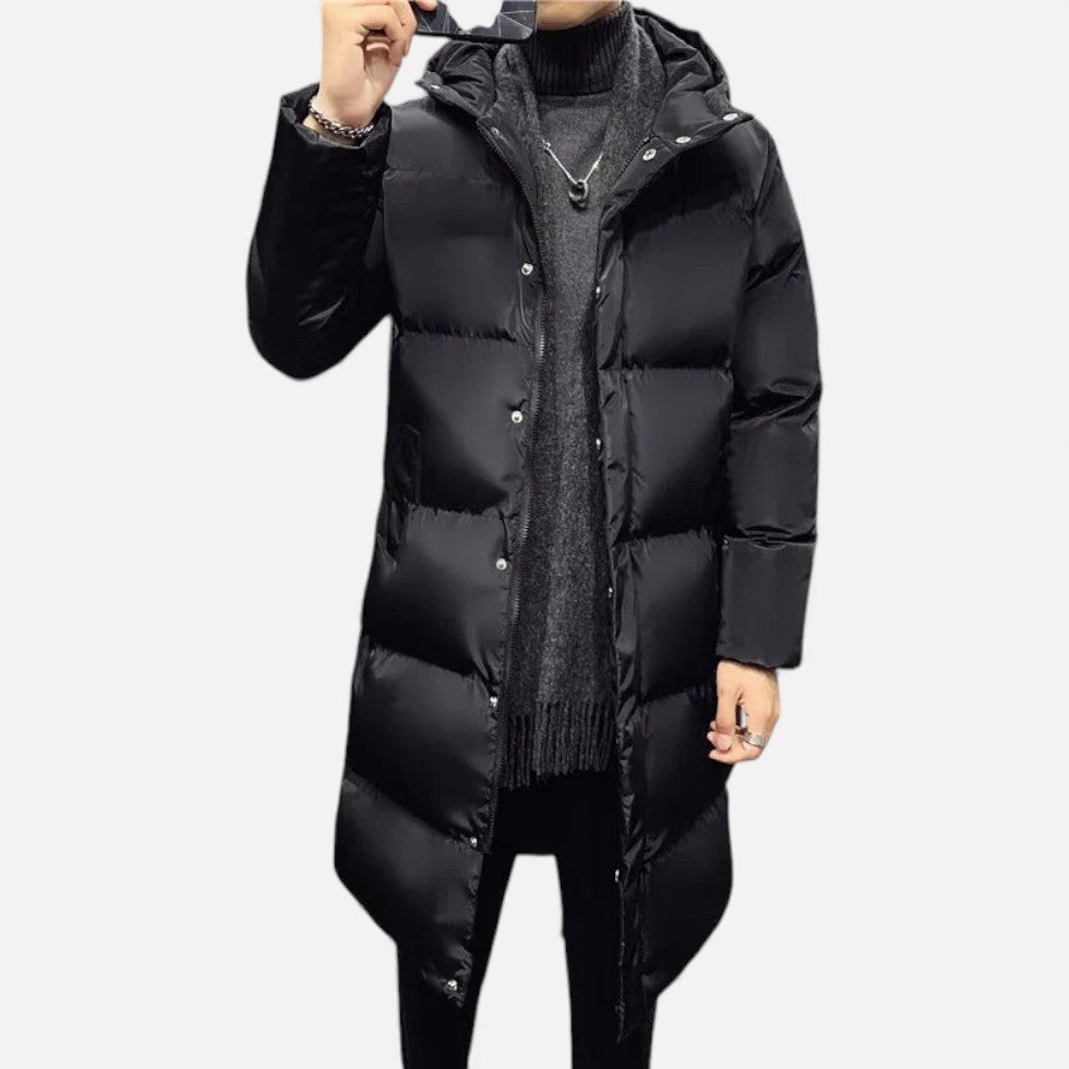 Herren Steppmantel mit Kapuze