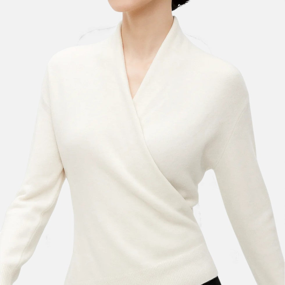 Damen Wickelpullover aus weichem Strick