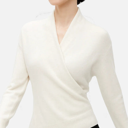 Damen Wickelpullover aus weichem Strick