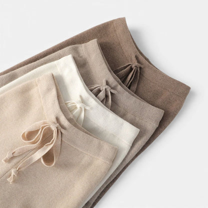 Damen Kaschmir Strickhose mit weitem Bein