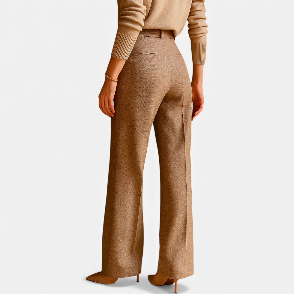 Damen Stoffhose mit Fischgrätenmuster