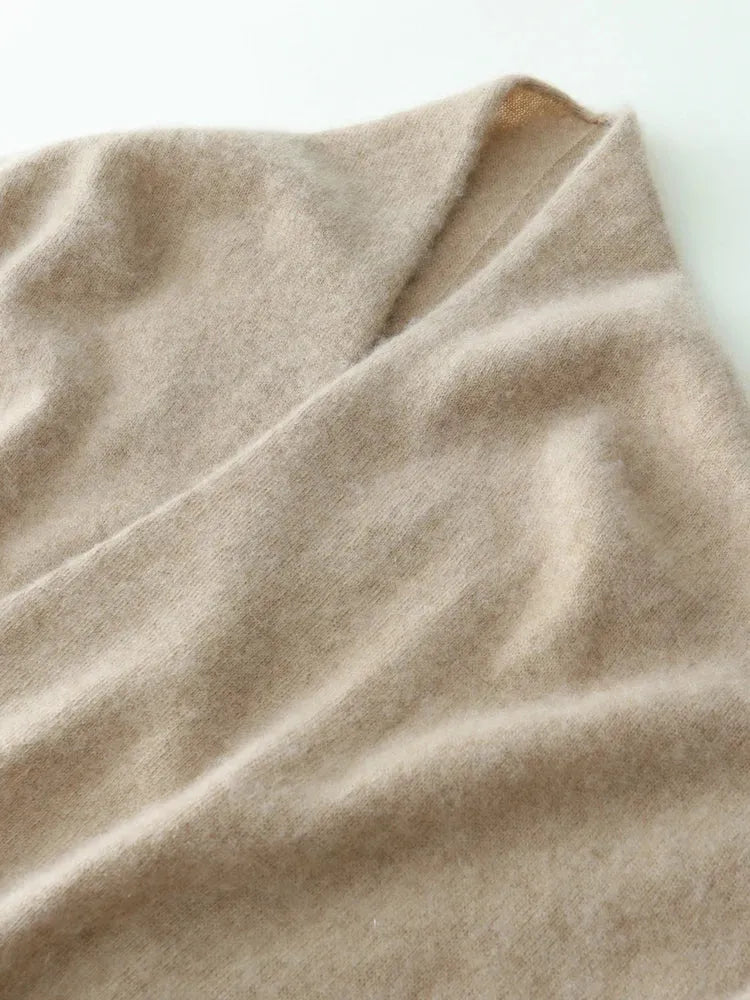 Kaschmir Wickelpullover mit V-Ausschnitt