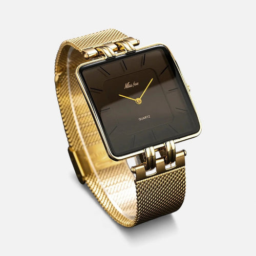 Unisex Armbanduhr mit quadratischem Gehäuse