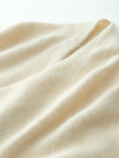 Kaschmir Wickelpullover mit V-Ausschnitt