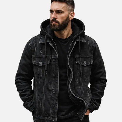 Jeansjacke mit Kapuze und herausnehmbarer Weste