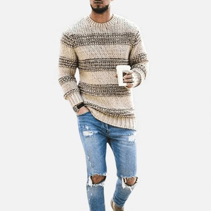 Herren Gestreifter Strickpullover