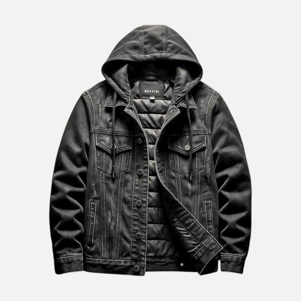 Jeansjacke mit Kapuze und herausnehmbarer Weste