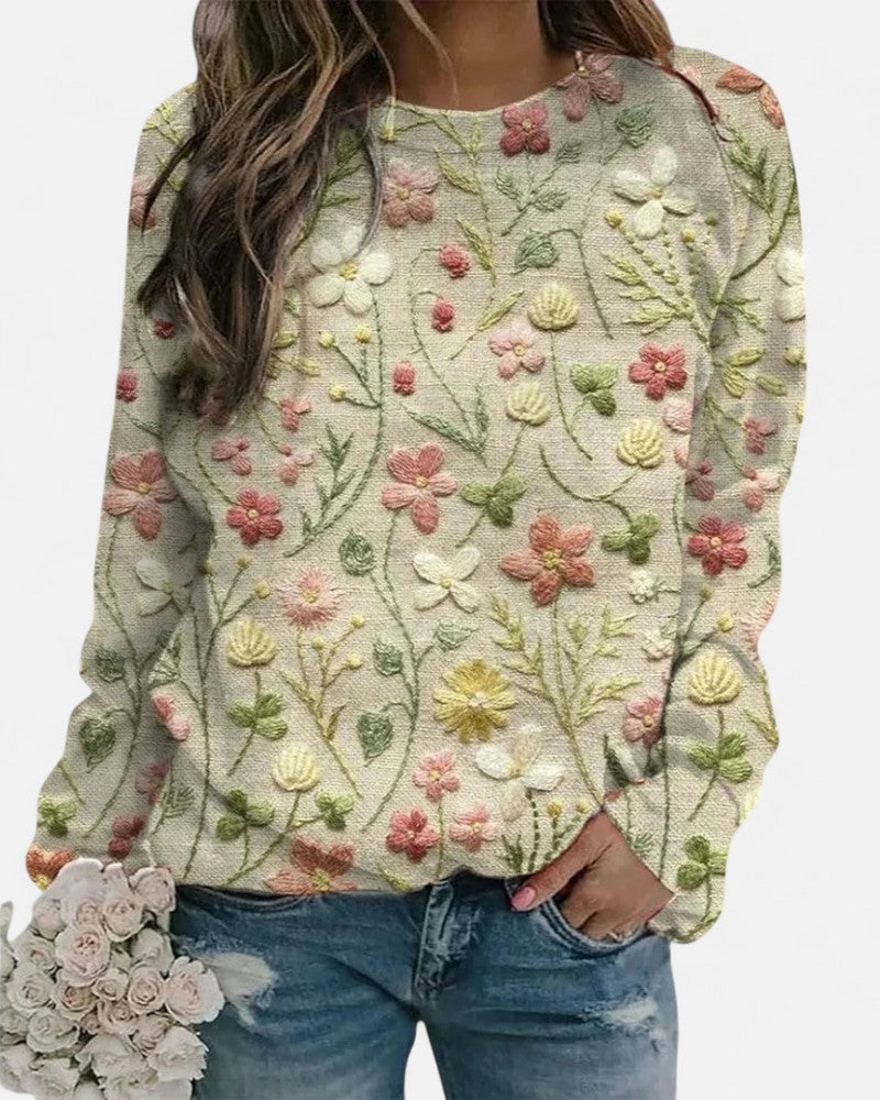 Pullover mit floraler Stickerei
