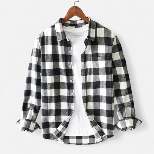 Kariertes Flanellhemd mit Langarm