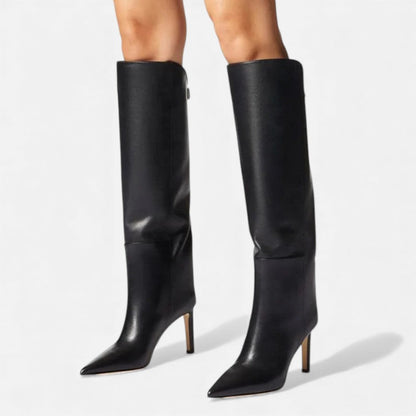 Kniehohe Stiefel Damen aus Wildlederoptik