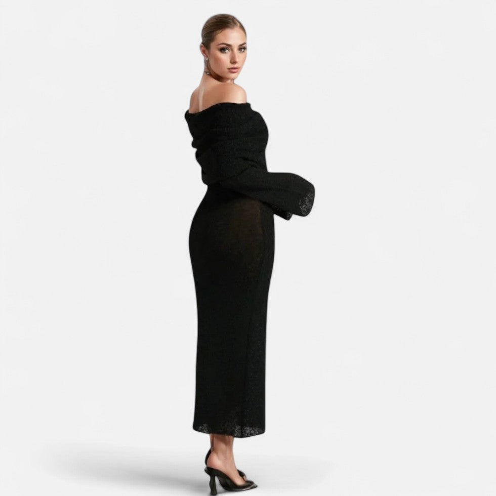 Schulterfreies elegantes Maxikleid für Damen