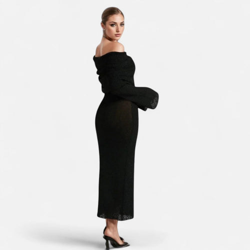 Schulterfreies elegantes Maxikleid für Damen