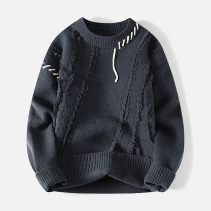 Unisex Strickpullover mit strukturierter Oberfläche