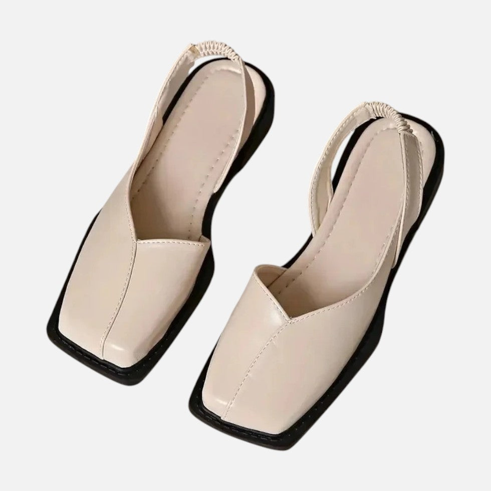 Slingback Ballerinas mit eckiger Zehenpartie